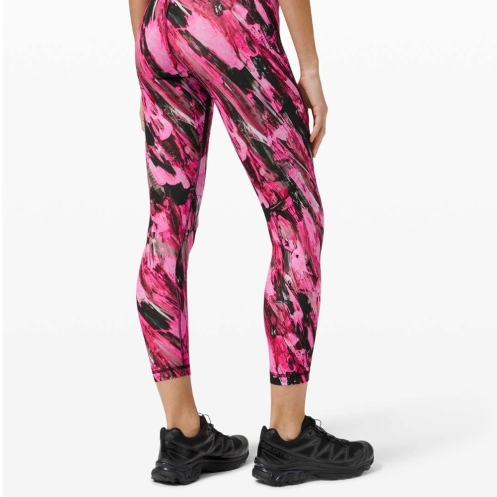Lululemon Athletica Pink and Black Patterned Leggings